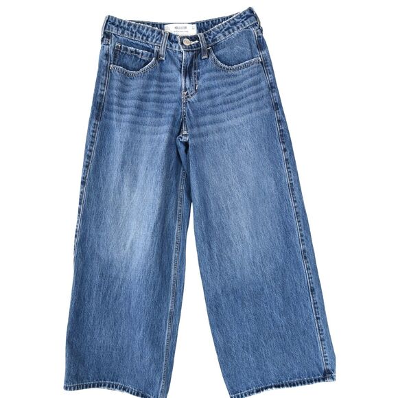Hollister Jeans Womens 23 Short (26 Inseam) Super Baggy Low Rise Blue Y2K - Picture 1 of 9